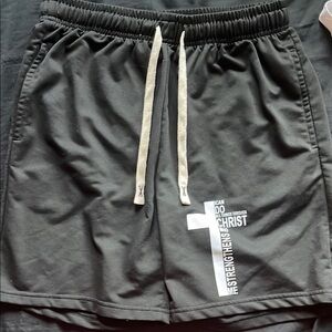 Black Men's Shorts with Inspirational Print